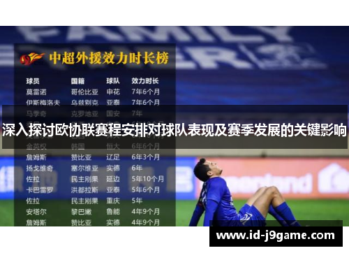 深入探讨欧协联赛程安排对球队表现及赛季发展的关键影响